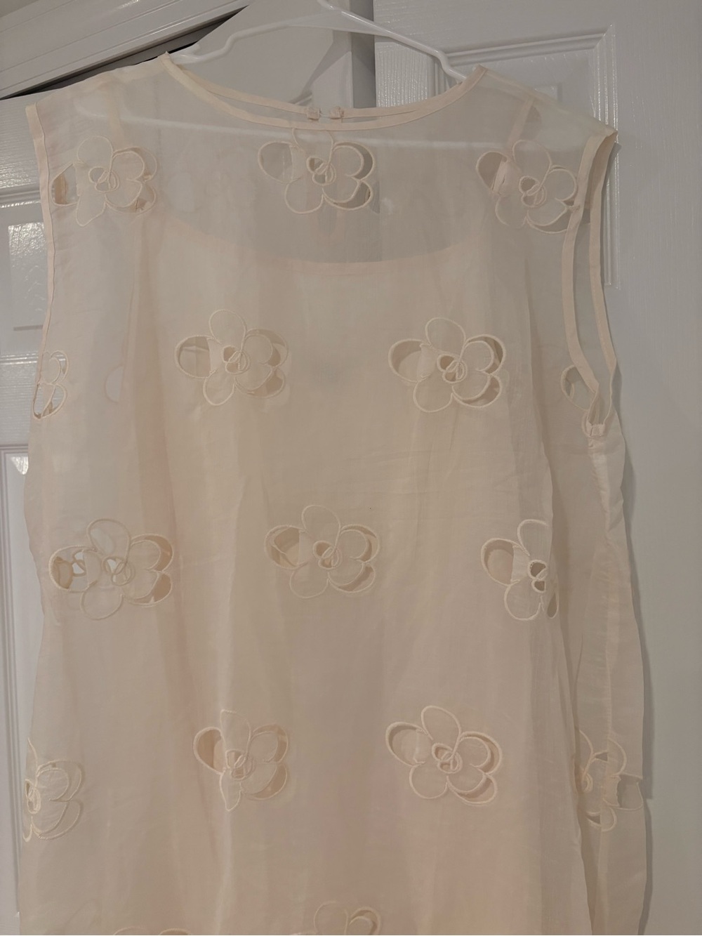 SHEIN Cream Floral Embroidered Maxi Dress